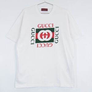Gucci788093 GG Logo Print Short-sleeved T-shirtL